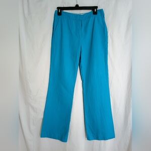 MaxMara Vibrant Blue Wide Leg Linen Pants